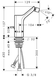 ��������� Axor Urquiola 11220 ��� ���� �������������, ������ ������, ����� 104 ��, ����