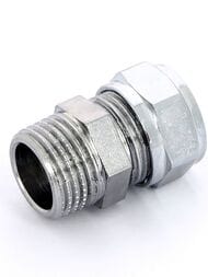 Соединитель Tiemme для медной трубы, 15х1/2"Н обжим, хром 1130036 (1100C001504CZ)
