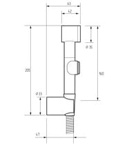 Гигиенический набор Migliore MINIMAL (лейка, шланг, кронштейн), хром ML.MIN-34.320.CR