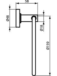 Полотенцедержатель кольцо Ideal Standard IOM A9130XG диаметр 159 мм, крепеж, черный матовый
