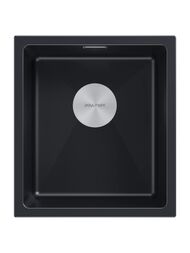 Мойка LUMI 41UNI, IT-GRANIT, LU41-BLM, черный, 410х460, Paulmark