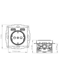 ������� Systeme Electric ATLASDESIGN 16� c 2USB A+A, 5�/2,4�, 2�5�/1,2�, ��������, ����� ATN000930