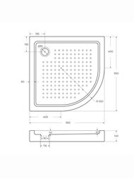 ������� ��������� ������ CEZARES (950�950�150) �����������, ����� TRAY-A-R-95-550-15-W