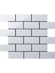Мозаика керамическая Starmosaic Brick White Glossy (288х294х6) белая A1001G (шт.) — миниатюра 1