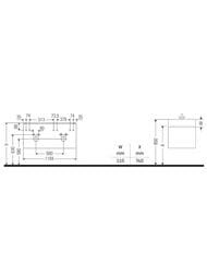 ����� ��� �������� Duravit XSquare 1184�397�460 ���������,4 �����, ��� XS416407575