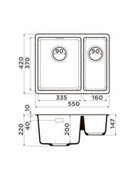 ����� Omoikiri KATA 55-2-U ES (550�420�217) ����������� ������, �������� 4997500