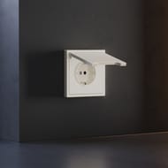 Накладка для розетки с/з, защитными шторками и крышкой Voltum S70 VLS000813, хлопок