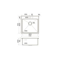 Мойка Omoikiri AKISAME 51-GB (510х510х200) монтаж врезной/вровень, графит, 4997013