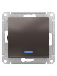 Переключатель Systeme Electric ATLASDESIGN 1-клавишный с подсветкой сх. 6а 10АХ мокко ATN000663