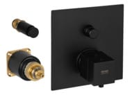 Смеситель термостатический для душа Remer Q-Elegance QT09KBNO, черный матовый