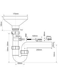 ����� P-�������� McAlpine (1 1/2"�40��) � �������� �����, ������� (170�85��) �����.����� HC740FUN