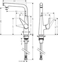 ��������� Hansgrohe Talis Select M51 ��� ����� 300 ���������� ����� ����� 72820800
