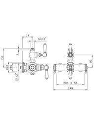 Смеситель Nicolazzi Thermostatico для душа настенный, термостат, бронза 4917BZ18