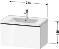����� � ��������� Duravit D-Neo 800�440�480 ���������, 1 ����, ������ ��� DE4255004160000+2367800000