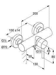 Смеситель однорычажный для душа KLUDI BOZZ никель брашированный 38831N576