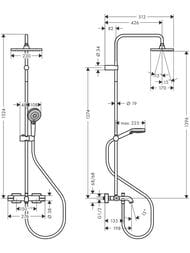 Душевая система Hansgrohe Vernis Shape 26284000 термостат, короткий излив, верхний/ручной душ, хром — изображение 2