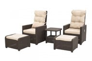 Комплект мебели RATTAN MANCHESTER OTTO SET 2,2 шезлонга +2 банкетки +столик, венге/бежевый