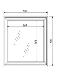 Зеркало Caprigo Ponza 800х900х31 без подсветки, цвет Bianco 13532-021 — миниатюра 3