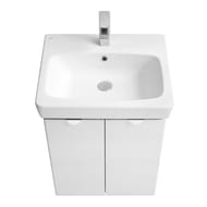 Тумба под раковину AQUATON Скай 55 1A238101SY010 512x404x645 подвес., 2 дв., белый гл./серый кашемир