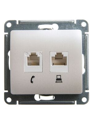 ������� Systeme Electric Glossa ������� ������������ RJ45 + RJ45 ���.5E ��������� GSL000685KK