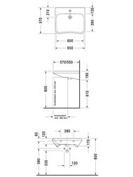 ���������� DURAVIT DuraStyle 650�570�170 ������������, 1 ���. ��� ����., � ��������� 2329650000