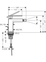 Смеситель Hansgrohe Tecturis E для биде, хром 73200000