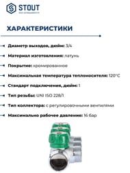 ��������� STOUT 1", 3 ������ 3/4"��, ������������, SMB-6850-013403