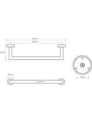 Поручень Bemeta Omega 104307611 300мм, настенный, цвет: хром