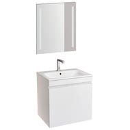 Geberit Renova Тумба с раковиной 60 см, белый глянец +Зеркало Option Basic с подсветкой 529.915.01.6