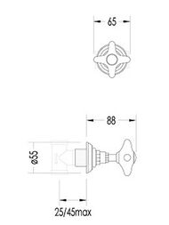 Кран запорный Devon&Devon UTWR766CR/C одинарный (COLD), цвет: хром