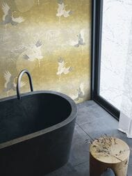 Обои виниловые на флизелине Decori-Decori Zen (1,06х10,05) желтые, животные 72904 (рул)