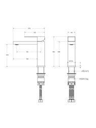 Смеситель CEZARES SLIDER-LS-NOP для раковины, с донным клапаном, черный матовый