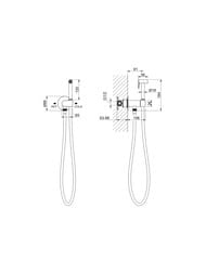 Набор с гигиеническим душем Aquatek Бетта AQ1023CR встраиваемый, 1 отв., однозахватный, цвет: хром