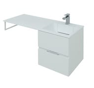 Тумба с раковиной Aquanet Алвита 120 R (1200х526х480) правая, подвесная, 2 ящика, белая 243726