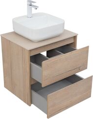 Тумба под раковину Aquanet Nova Lite 60 287901 (580х435х562) подвесная, 2 ящика, дуб крафт