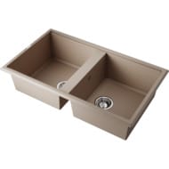 Мойка Omoikiri TEDORI 86-2 SA (860х510х200) врезная, 2 чаши, тетогранит, цвет бежевый 4993926