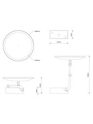 Зеркало косметическое Decor Walther VISION R d.20см, подсветка, 5х, цвет: хром 0123100
