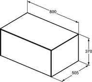 Тумба под раковину Ideal Standard CONCA (800x505x370) 1 ящик, антрацит, со столешницей T4312Y2