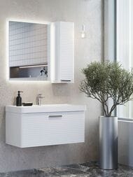 Тумба с раковиной COMFORTY Танжер-90П (905х460х465) подвесная, белый матовый 00-00019566