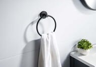 Полотенцедержатель-кольцо Aquatek Европа AQ4112MB настенный, латунь, цвет: черный матовый