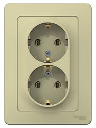 Розетка Systeme Electric BLANCA С/У двойная с заземл. без шторок, 16А, 250В, БЕЖЕВЫЙ BLNRS001027