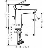 ��������� Hansgrohe Talis E 71712670 ��� �������� 110��, ��� �������� �/��, ������ �������
