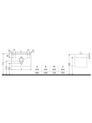Тумба под раковину Duravit XSquare 684х397х460 подвесная, 2 ящика, белый глянец XS419402222