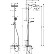 ������� ������� Hansgrohe Crometta E 240 Showerpipe � ����������� �/�����,������� � ���.��� 27298000