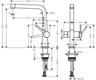 ��������� Hansgrohe Talis M54 ��� ����� 270 � �������� ��������, 1jet ����� 72827800