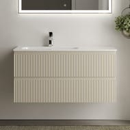Тумба под раковину SANCOS Snob R (995x445x500) подвесная, левая, два ящика, Beige Soft SNR100LCE