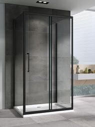 Душевой уголок ABBER Schwarzer Diamant AG30160BH-S60B-S60B (1600х600х1950) стекло 6мм,прозр./черный — изображение 2