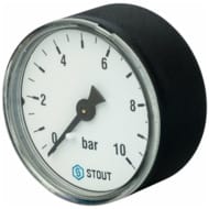 Манометр аксиальный STOUT Dn 50 мм 1/4", 0...10 бар, кл.2.5 SIM-0009-501008
