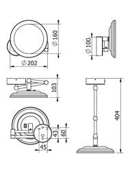 Зеркало косметическое Kludi VELA R 5899505W подвесное с подсветкой 3х кратное увеличение — миниатюра 2