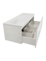 Тумба с раковиной Estet Dallas Luxe 1400х482 подвесная, 1 ящик, левосторонняя, белый ФР-00002926 — изображение 2